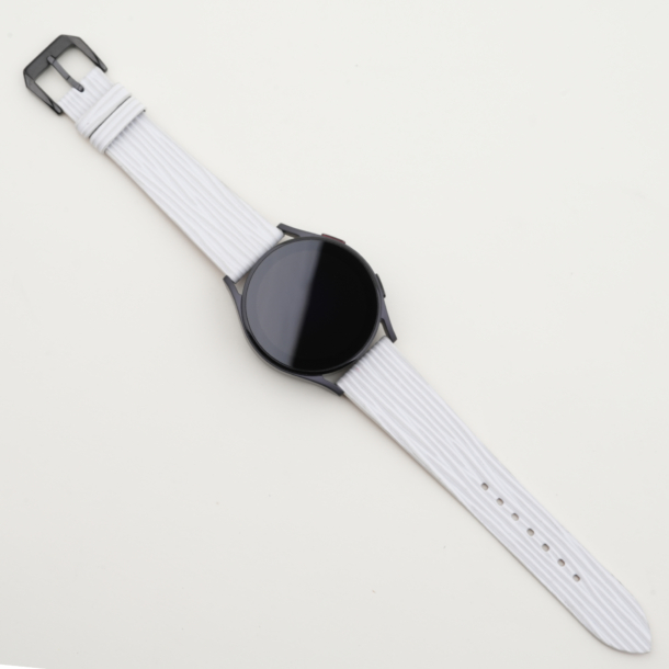 White Calfskin Leather Samsung Watch Band