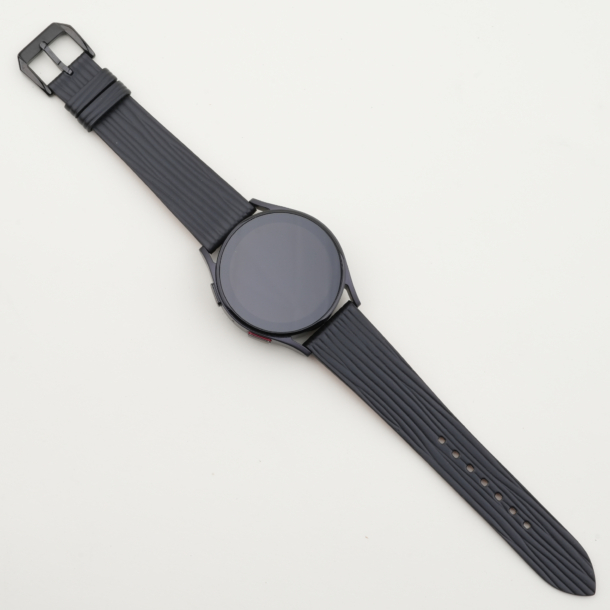 Black Calfskin Leather Samsung Watch Band
