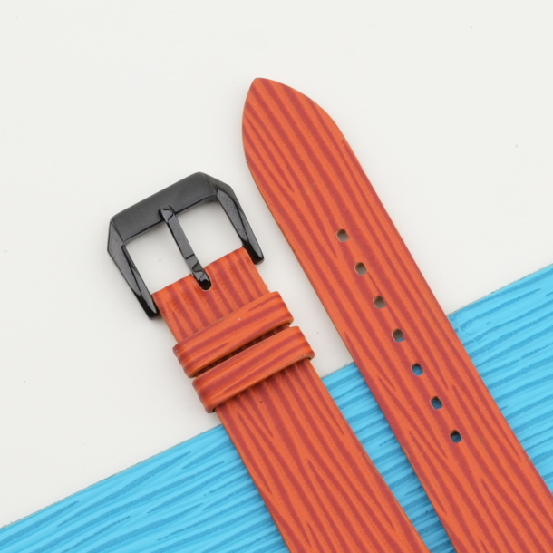 Orange Calfskin Leather Samsung Watch Band
