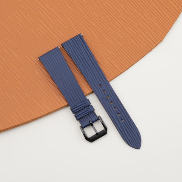 Navy Calfskin Leather Samsung Watch Band