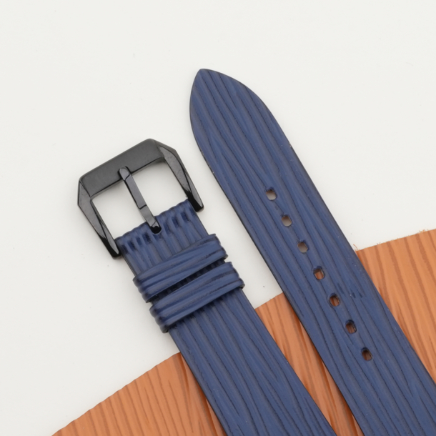 Navy Calfskin Leather Samsung Watch Band