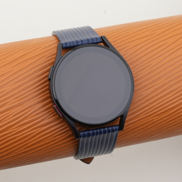 Navy Calfskin Leather Samsung Watch Band