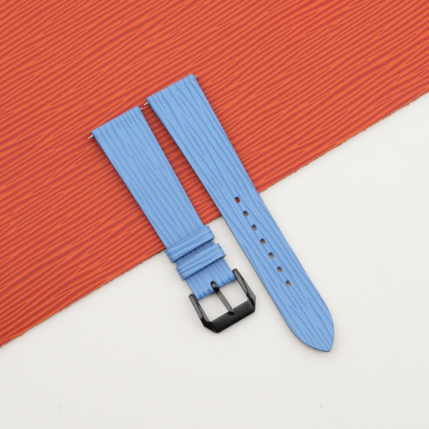 Light Blue Calfskin Leather Samsung Watch Band