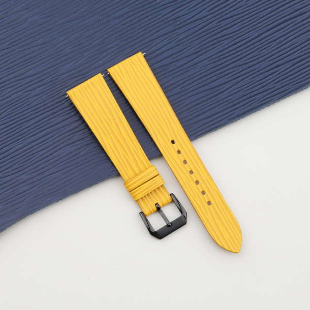 Yellow Calfskin Leather Samsung Watch Band