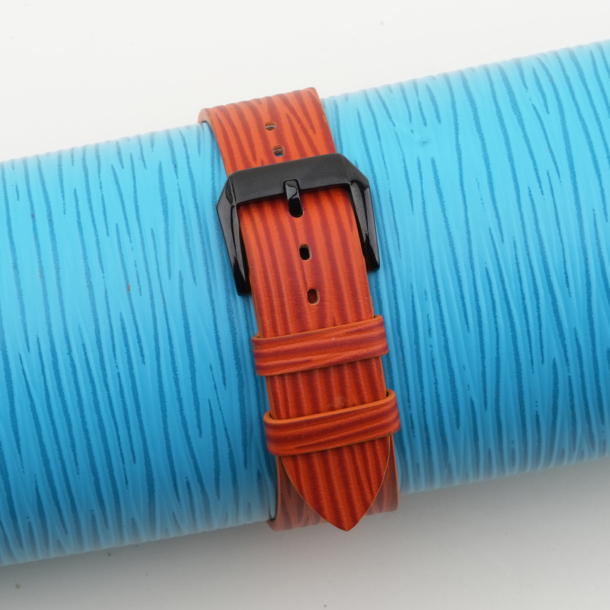Orange Calfskin Leather Samsung Watch Band