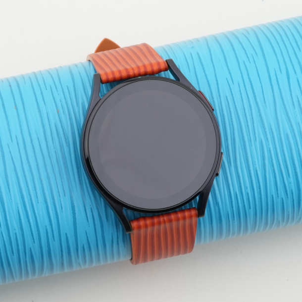Orange Calfskin Leather Samsung Watch Band