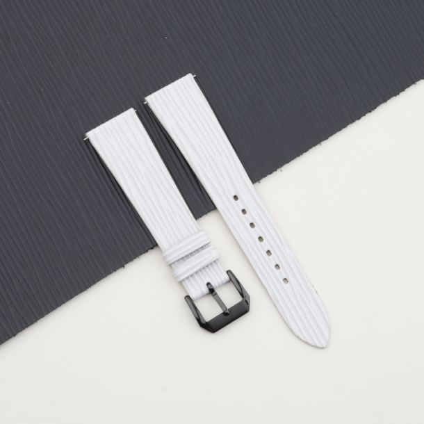 White Calfskin Leather Samsung Watch Band