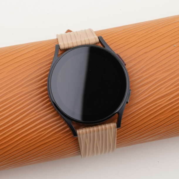 Beige Calfskin Leather Samsung Watch Band