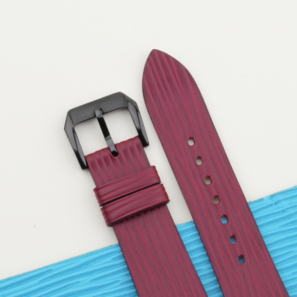 Red Calfskin Leather Samsung Watch Band