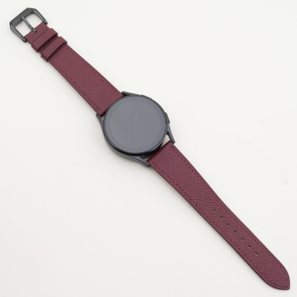 Burgundy Epsom Leather Samsung Watch Band