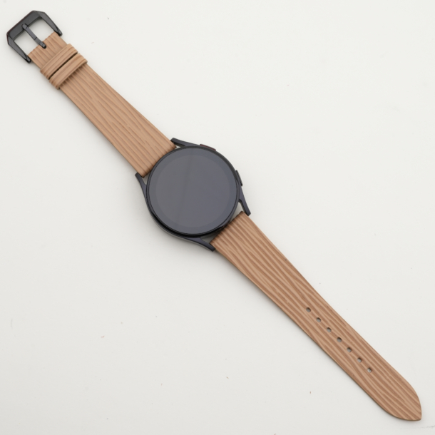 Beige Calfskin Leather Samsung Watch Band