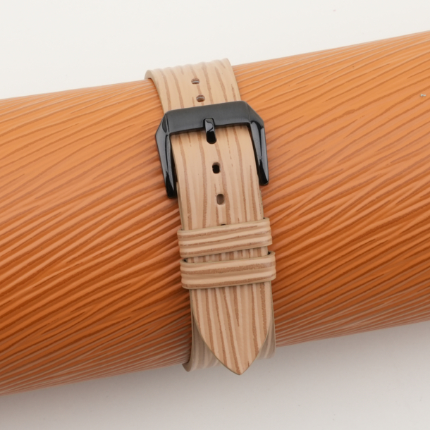 Beige Calfskin Leather Samsung Watch Band