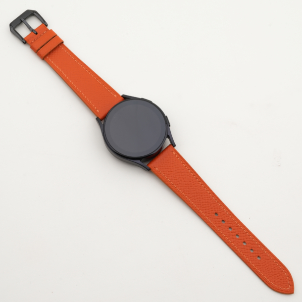 Orange Epsom Leather Samsung watch band