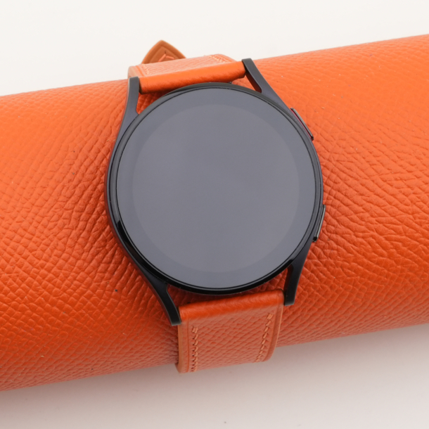 Orange Epsom Leather Samsung watch band