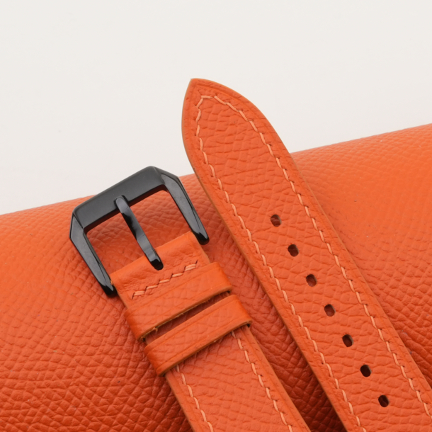 Orange Epsom Leather Samsung watch band