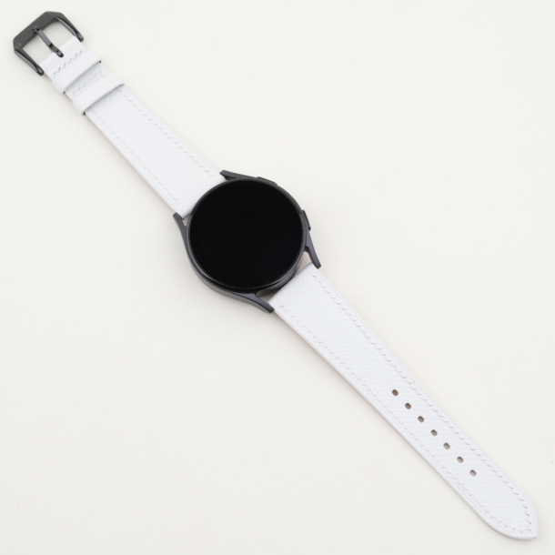 White Epsom Leather Samsung Watch Band