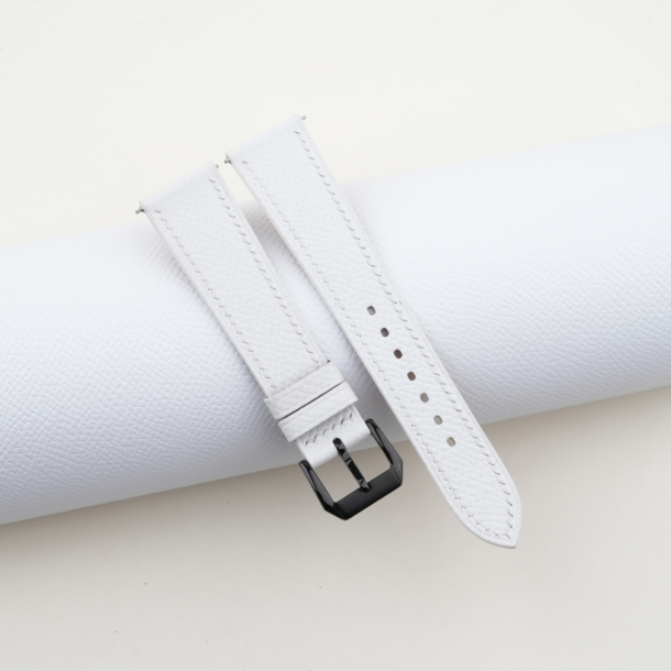 White Epsom Leather Samsung Watch Band