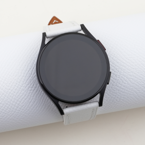 White Epsom Leather Samsung Watch Band