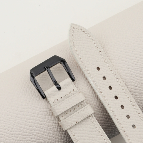 Pearl White Epsom Leather Samsung Watch Band