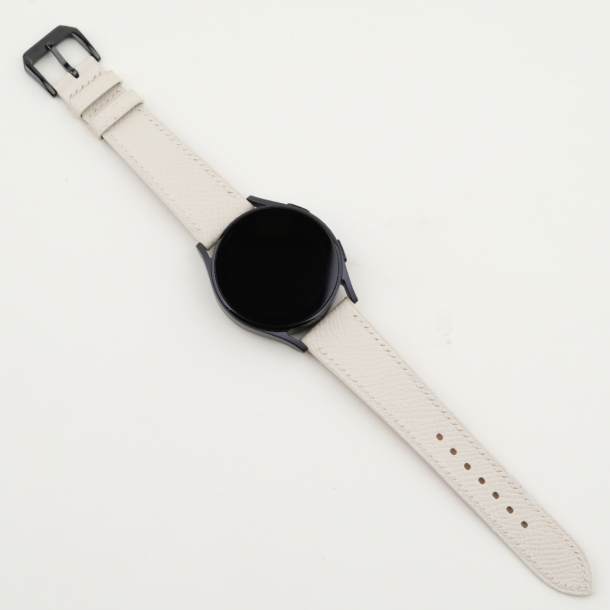 Pearl White Epsom Leather Samsung Watch Band