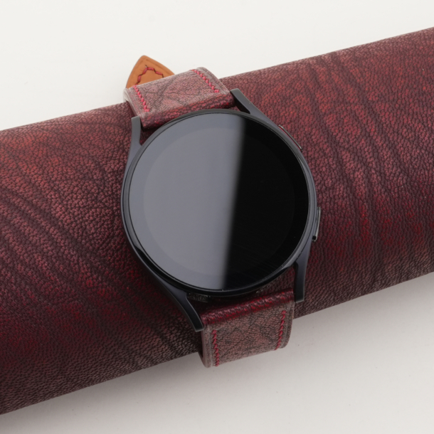 Alran Fat Nat Chevre Goat Burgundy Leather Samsung Watch Band