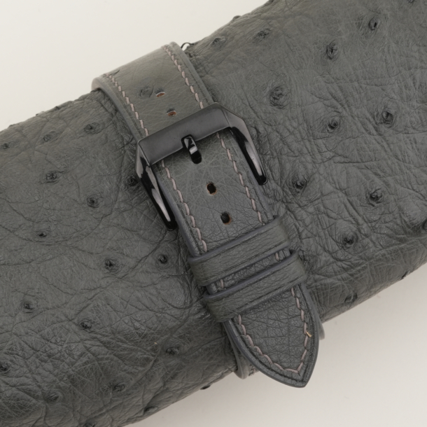 Dark Grey Ostrich Leather Samsung Watch Band