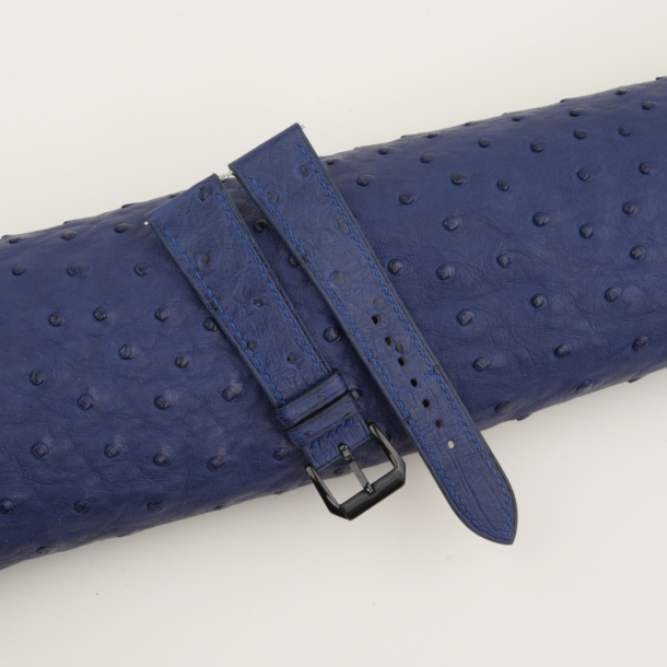 Navy Ostrich Leather Samsung Watch Band