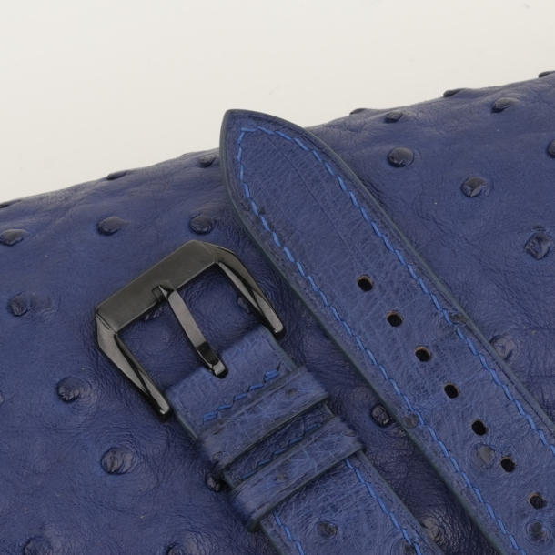 Navy Ostrich Leather Samsung Watch Band
