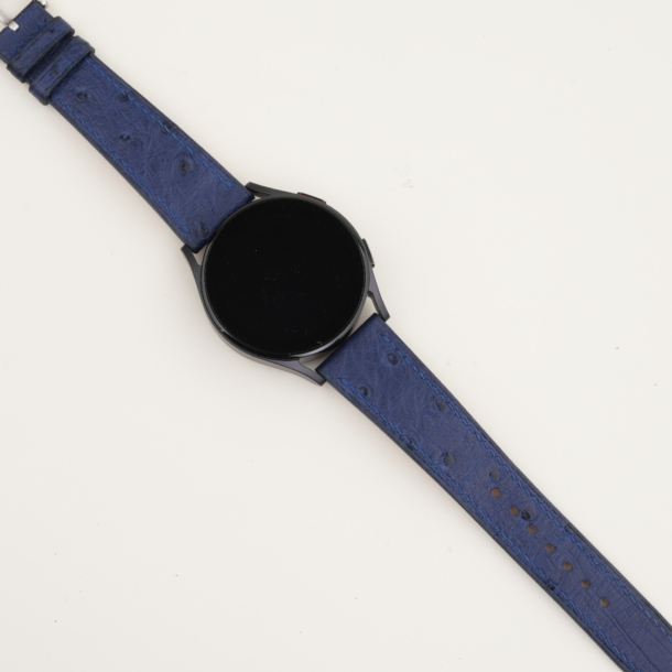 Navy Ostrich Leather Samsung Watch Band
