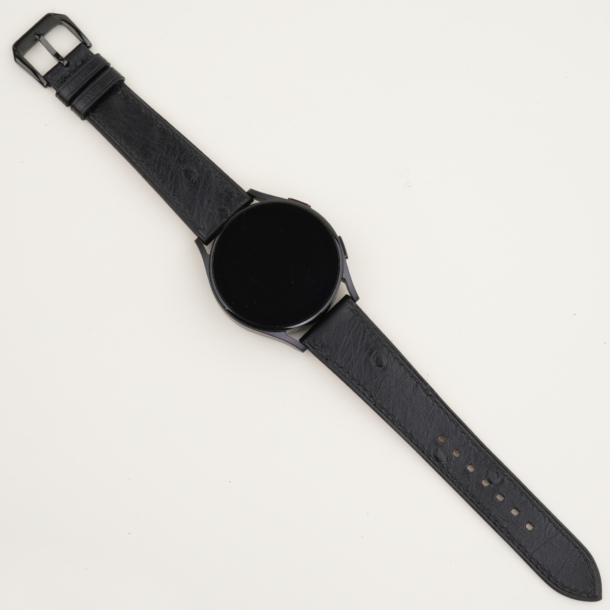 Black Ostrich Leather Samsung Watch Band - Image 6