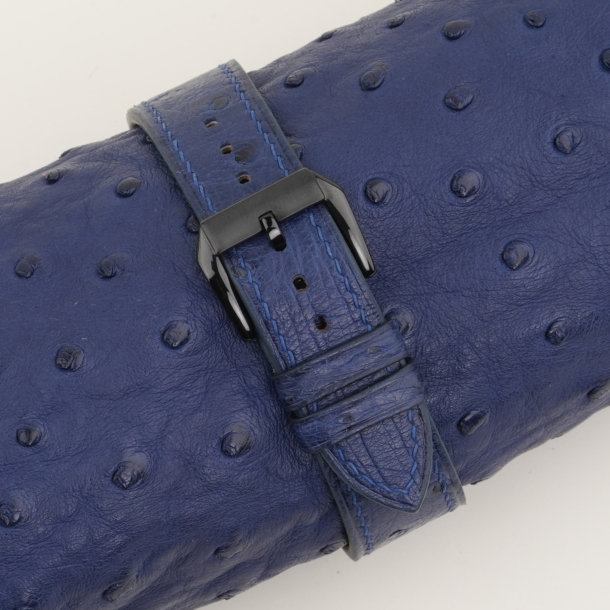 Navy Ostrich Leather Samsung Watch Band