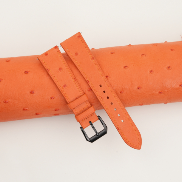 Orange Ostrich Leather Samsung Watch Band
