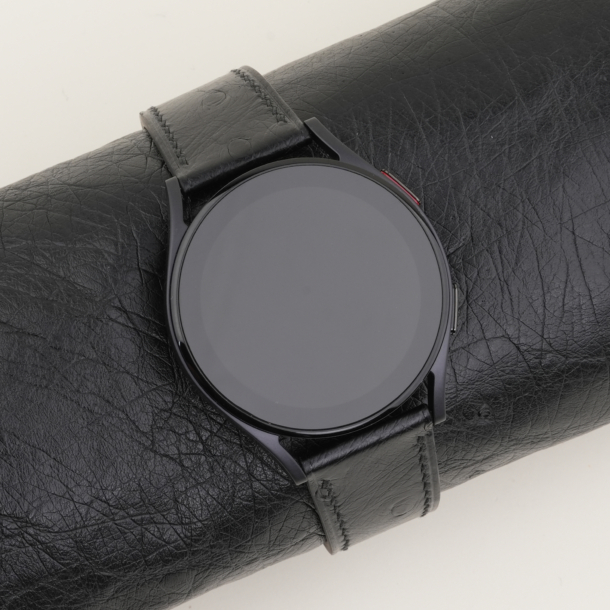 Black Ostrich Leather Samsung Watch Band