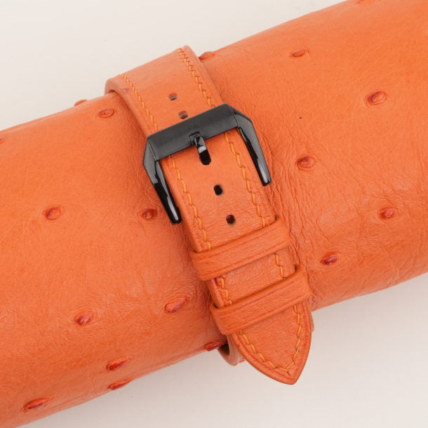 Orange Ostrich Leather Samsung Watch Band