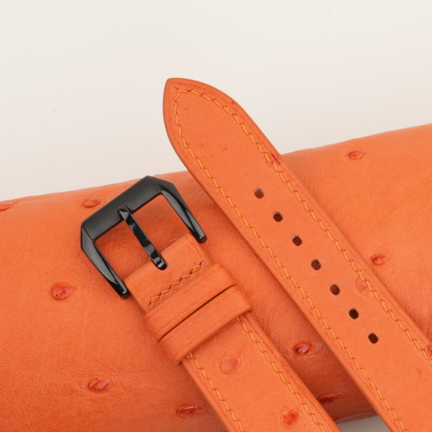 Orange Ostrich Leather Samsung Watch Band