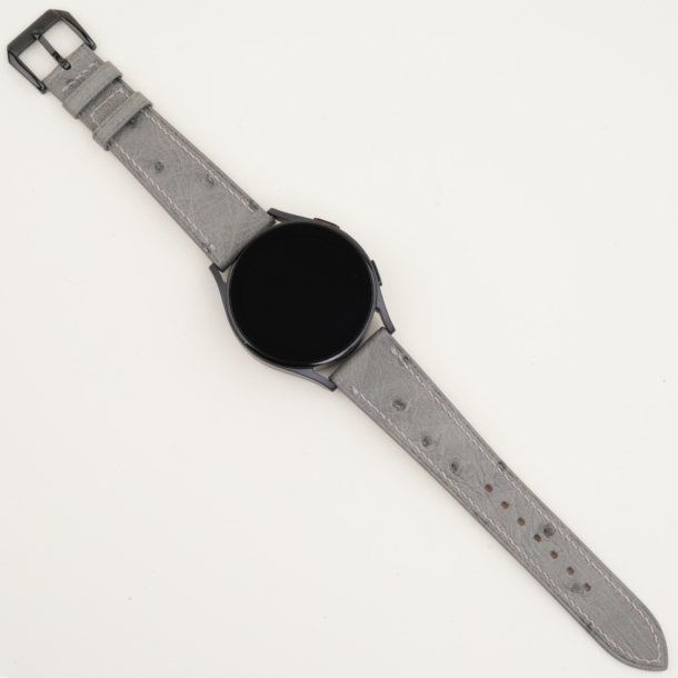 Grey Ostrich Leather Samsung Watch Band