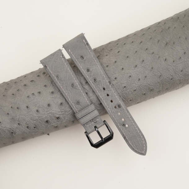 Grey Ostrich Leather Samsung Watch Band