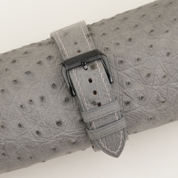 Grey Ostrich Leather Samsung Watch Band