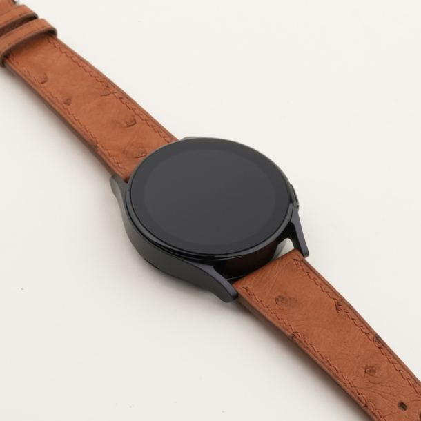 Brown Ostrich Leather Samsung Watch Band