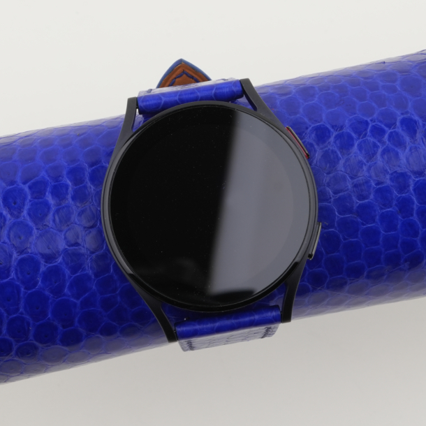 Electric Blue Snake Sea Leather Samsung Watch Band