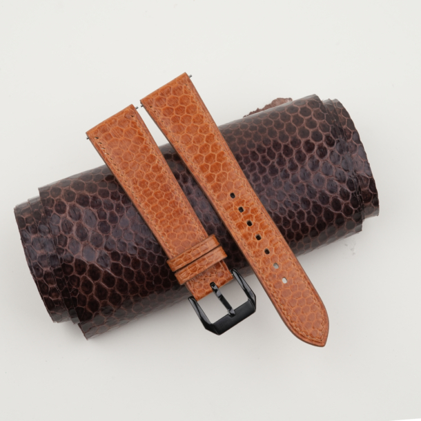 Cognac Snake Sea Leather Samsung Watch Band