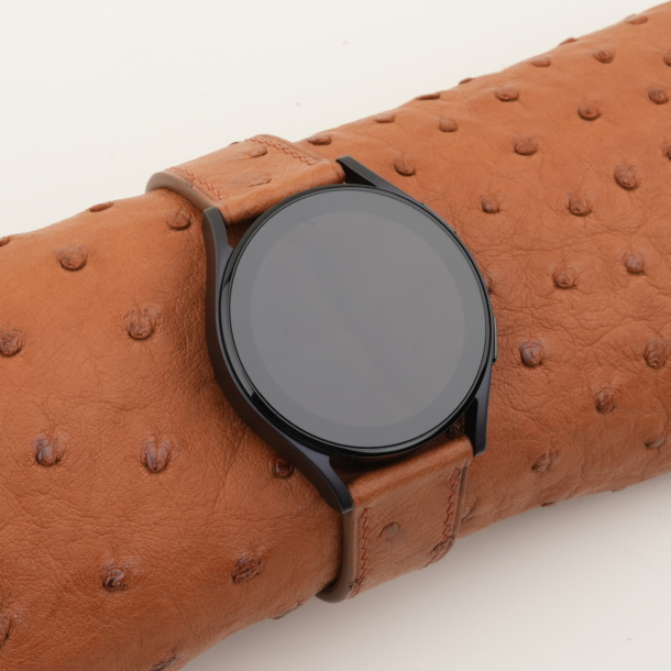 Brown Ostrich Leather Samsung Watch Band