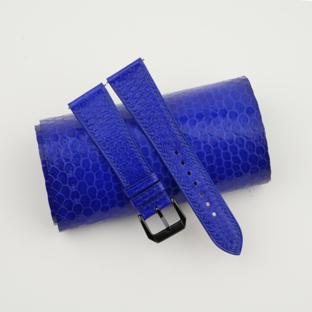 Electric Blue Snake Sea Leather Samsung Watch Band