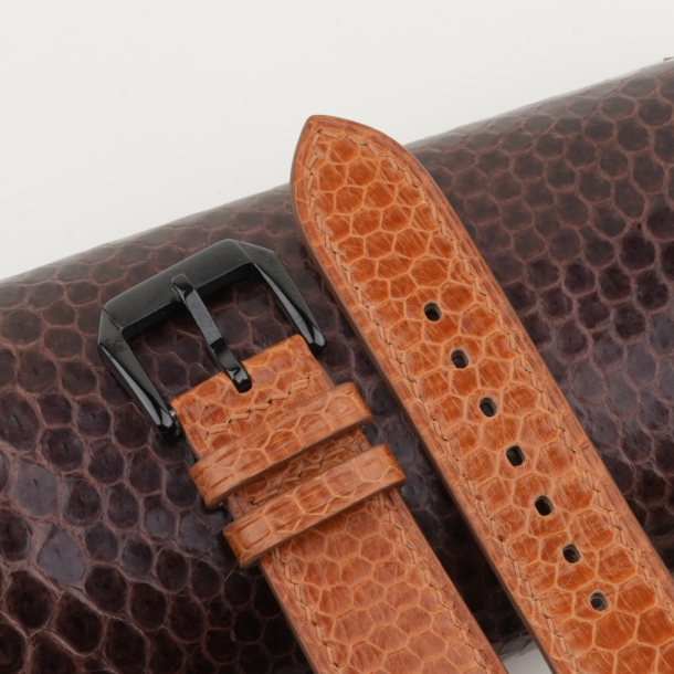 Cognac Snake Sea Leather Samsung Watch Band