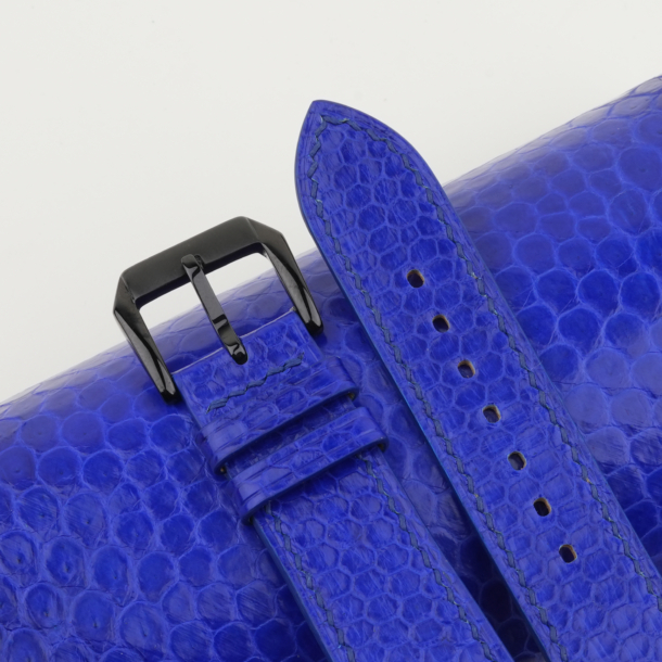 Electric Blue Snake Sea Leather Samsung Watch Band