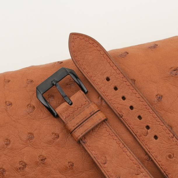 Brown Ostrich Leather Samsung Watch Band