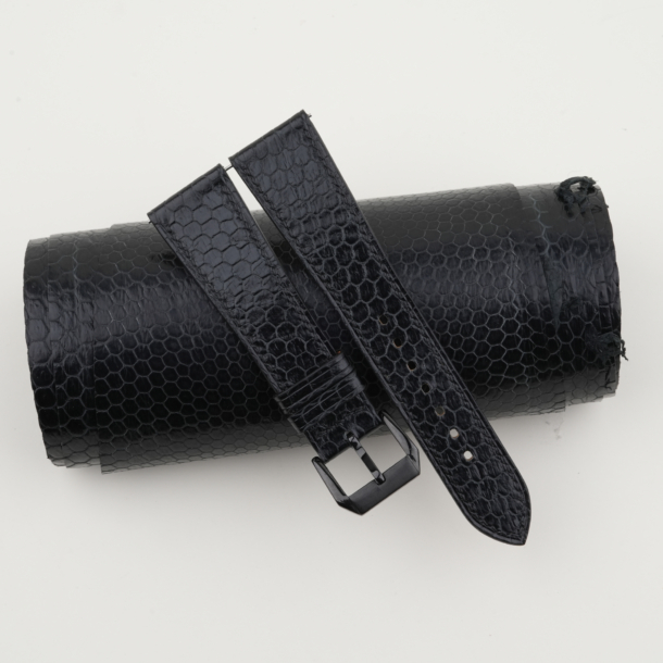Black Snake Sea Leather Samsung Watch Band