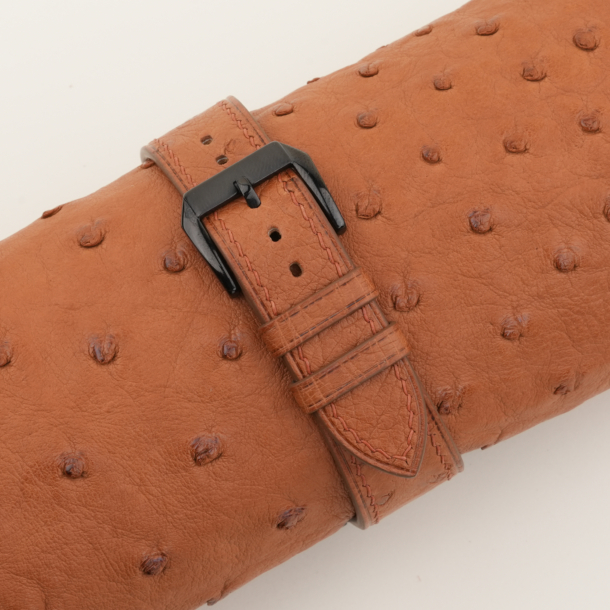 Brown Ostrich Leather Samsung Watch Band