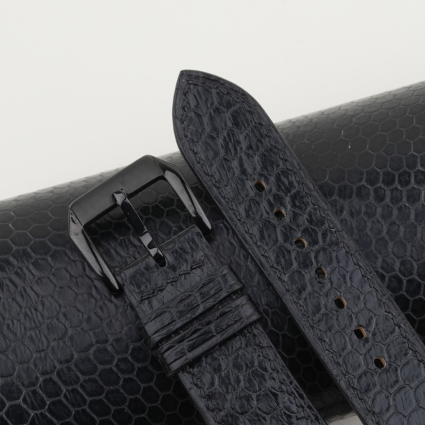 Black Snake Sea Leather Samsung Watch Band