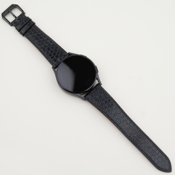 Black Snake Sea Leather Samsung Watch Band